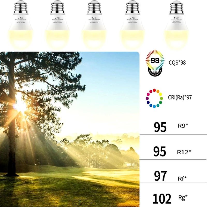 damotec Grow Lights Bulbs for Indoor Plants Full Spectrum，LED Grow Light Bulb A19，Plant Light Bulbs E26 Base，12W Grow Bulb 100W Equivalent, for Indoor Plants，Flowers, Garden (DA-A19, A19-2PACK) - Image 4